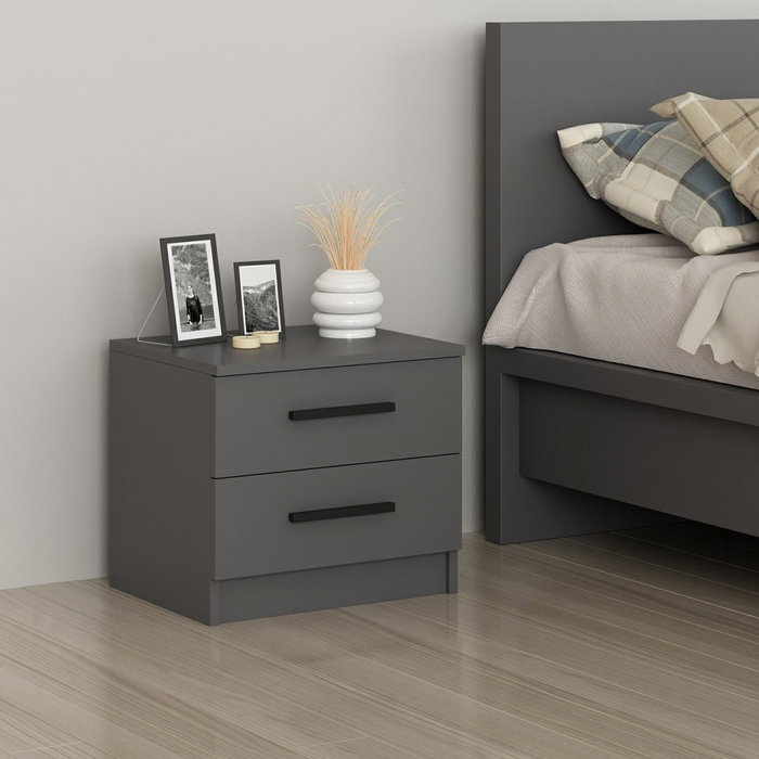 Hanah Home Mesita de Noche Antracita